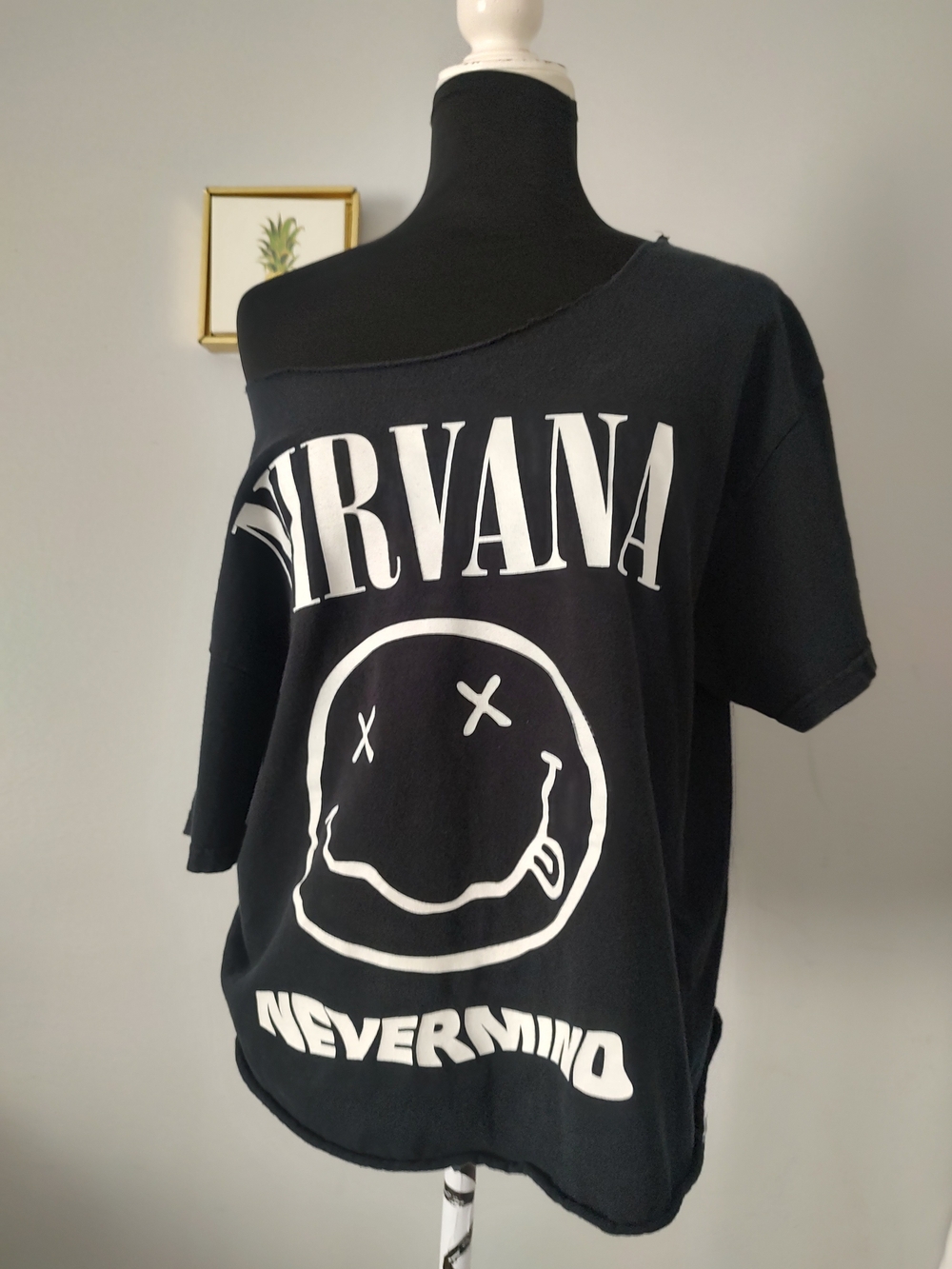 Nirvana Black Graphic Tee - Nevermind Logo Women’s Top